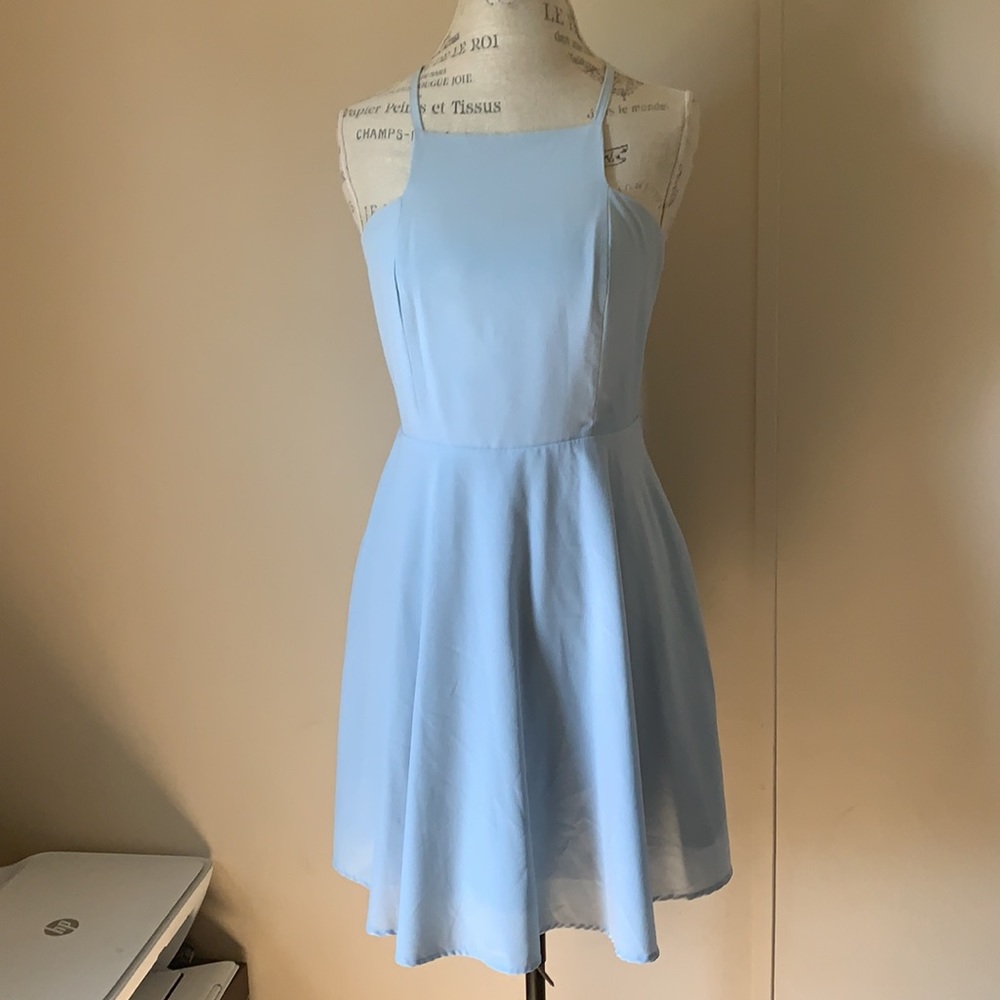 Lulu’s Call to Charms skater dress baby blue large - Picture 4 of 4